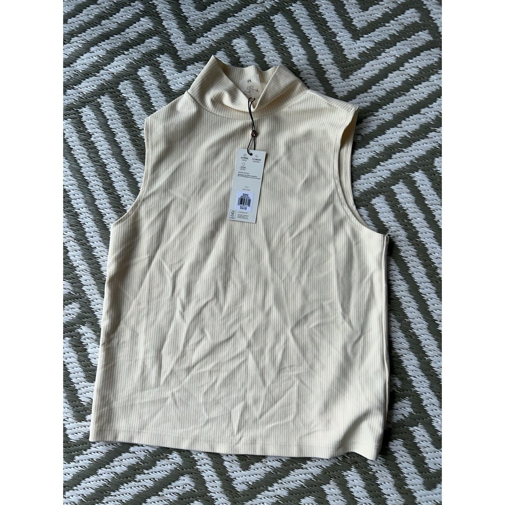 New $50 calia by carrie underwood Elevate Rib Mock Neck Tank Medium Washed Peach - Picture 3 of 3